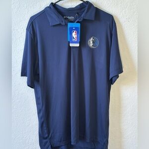 Columbia Men’s Blue Dallas Mavericks Large Omni Wick Drive Polo Golf Shirt NWT